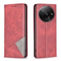 For Xiaomi Redmi A3 Rhombus Texture Magnetic Leather Phone Case(Red)
