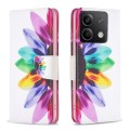 For Xiaomi Redmi Note 13 4G Global Colored Drawing Pattern Leather Phone Case(Sun Flower)