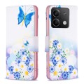 For Xiaomi Redmi Note 13 4G Global Colored Drawing Pattern Leather Phone Case(Butterfly Love)