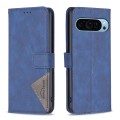 For Google Pixel 9 Magnetic Buckle Rhombus Texture Leather Phone Case(Blue)