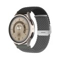 20mm Buckle Braided Nylon Watch Band(Black Grey)