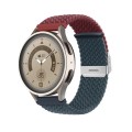 20mm Buckle Braided Nylon Watch Band(Wine Red Blue)