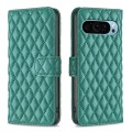 For Google Pixel 9 Pro Diamond Lattice Wallet Leather Flip Phone Case(Green)