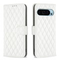 For Google Pixel 9 Pro Diamond Lattice Wallet Leather Flip Phone Case(White)