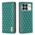 For Xiaomi Redmi K70 / K70 Pro Diamond Lattice Magnetic Leather Flip Phone Case(Green)