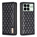 For Xiaomi Redmi K70 / K70 Pro Diamond Lattice Magnetic Leather Flip Phone Case(Black)