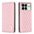 For Xiaomi Redmi K70E Diamond Lattice Magnetic Leather Flip Phone Case(Pink)