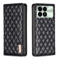 For Xiaomi Redmi K70E Diamond Lattice Magnetic Leather Flip Phone Case(Black)