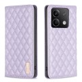 For Xiaomi Redmi Note 13 4G Global Diamond Lattice Magnetic Leather Flip Phone Case(Purple)