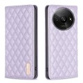 For Xiaomi Redmi A3 Diamond Lattice Magnetic Leather Flip Phone Case(Purple)