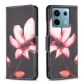 For Xiaomi Redmi Note 13 Pro 4G Global Colored Drawing Pattern Leather Phone Case(Lotus)