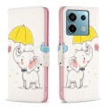 For Xiaomi Redmi Note 13 Pro 4G Global Colored Drawing Pattern Leather Phone Case(Umbrella Elephant)
