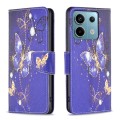 For Xiaomi Redmi Note 13 Pro 4G Global Colored Drawing Pattern Leather Phone Case(Purple Butterfly)
