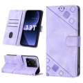 For Xiaomi 13T Skin-feel Embossed Leather Phone Case(Light Purple)