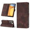 For Xiaomi Redmi 13C Skin-feel Embossed Leather Phone Case(Brown)