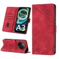 For Xiaomi Redmi A3 Skin-feel Embossed Leather Phone Case(Red)