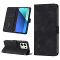 For Xiaomi Redmi Note 13 4G Global Skin-feel Embossed Leather Phone Case(Black)