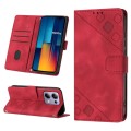 For Xiaomi Redmi Note 13 Pro 4G Global Skin-feel Embossed Leather Phone Case(Red)
