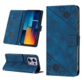 For Xiaomi Poco M6 Pro 4G Skin-feel Embossed Leather Phone Case(Blue)