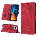 For Xiaomi Poco M6 Pro 4G Skin-feel Embossed Leather Phone Case(Red)