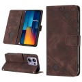 For Xiaomi Poco M6 Pro 4G Skin-feel Embossed Leather Phone Case(Brown)