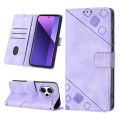 For Xiaomi Redmi Note 13 Pro+ 5G Skin-feel Embossed Leather Phone Case(Light Purple)