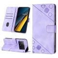 For Xiaomi Poco X6 Pro Skin-feel Embossed Leather Phone Case(Light Purple)