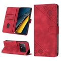 For Xiaomi Poco X6 Pro Skin-feel Embossed Leather Phone Case(Red)