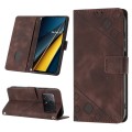 For Xiaomi Poco X6 Pro Skin-feel Embossed Leather Phone Case(Brown)