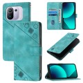 For Xiaomi Mi 11 Pro Skin Feel Embossed Leather Phone Case(Green)