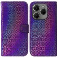 For Tecno Spark 20 Pro Colorful Magnetic Buckle Leather Phone Case(Purple)