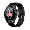 TK22 1.39 inch IP67 Waterproof Leather Band Smart Watch Supports ECG / Non-invasive Blood Sugar(Blac