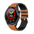 TK22 1.39 inch IP67 Waterproof Leather Band Smart Watch Supports ECG / Non-invasive Blood Sugar(Brow