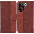For Tecno Camon 20 Pro 5G Geometric Embossed Leather Phone Case(Brown)