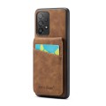 For Samsung Galaxy A52 4G / 5G Fierre Shann Crazy Horse Card Holder Back Cover PU Phone Case(Brown)