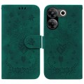 For Tecno Camon 20 Pro 4G Butterfly Rose Embossed Leather Phone Case(Green)