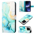 For Xiaomi 13T PT003 Marble Pattern Flip Leather Phone Case(Green LS003)