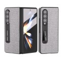 For Samsung Galaxy Z Fold4 5G Integrated Diamond Series Black Edge Phone Case with Holder(Black)