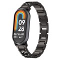 For Xiaomi Mi Band 8 Three-beads Full Diamond Metal Watch Band(Black)