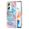 For OPPO A79 5G Global Electroplating IMD TPU Phone Case with Ring(Blue Marble)