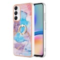 For Samsung Galaxy A05s Electroplating IMD TPU Phone Case with Ring(Blue Marble)