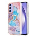 For Samsung Galaxy A15 5G Electroplating IMD TPU Phone Case with Ring(Blue Marble)