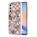For Samsung Galaxy A25 5G Electroplating IMD TPU Phone Case with Ring(Pink Scales)