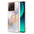 For Xiaomi 13T / 13T Pro Electroplating IMD TPU Phone Case with Ring(White Marble)
