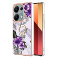For Xiaomi Redmi Note 13 Pro 4G/Poco M6 Pro 4G Electroplating IMD TPU Phone Case with Ring(Purple Fl