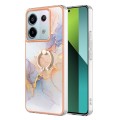 For Xiaomi Redmi Note 13 Pro 5G Global Electroplating IMD TPU Phone Case with Ring(White Marble)