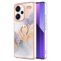 For Xiaomi Redmi Note 13 Pro+ 5G Electroplating IMD TPU Phone Case with Ring(White Marble)