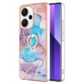 For Xiaomi Redmi Note 13 Pro+ 5G Electroplating IMD TPU Phone Case with Ring(Blue Marble)