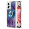 For Xiaomi Redmi Note 12 4G Global Electroplating Marble Dual-side IMD Phone Case with Ring(Purple