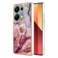 For Xiaomi Redmi Note 13 Pro 4G/Poco M6 Pro 4G Electroplating Marble Dual-side IMD Phone Case with R